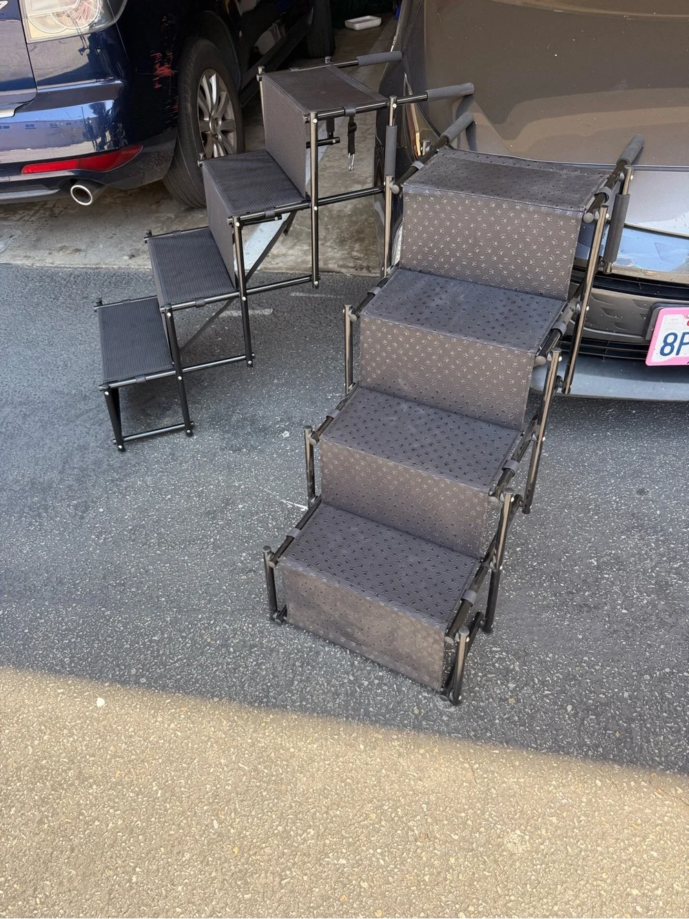4 steps Car-Mounted Pet Stairs for Dogs - Black